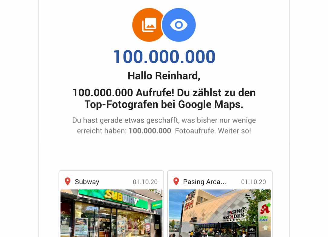 100 Millionen Fotoaufrufe für Reinhard Mohr, München – von Google bestätigter SEO-Erfolg