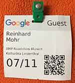 Einladungsschild für die Google-AMP-Entwicklerkonferenz für Reinhard Mohr, SEO München