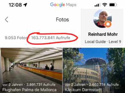 SEO in München ist erfolgreich: 150 Millionen Fotoaufrufe für Reinhard Mohr bei Google