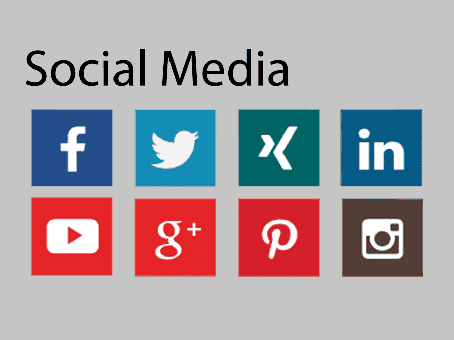 Social-media-Icons als Beispiel für negative SEO-Faktoren